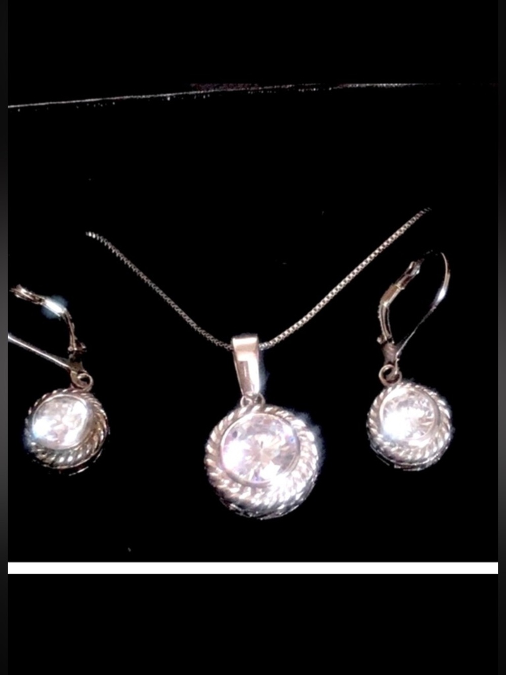🆕Sterling Silver & Diamonelle Pendant Necklace NWT boxed